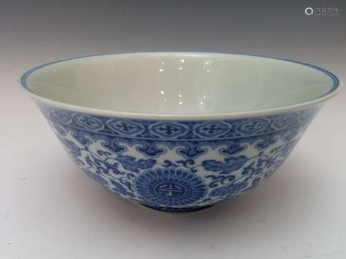 Chinese Blue & White Bowl, mark