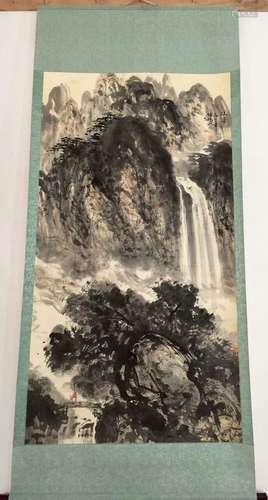 Chinese Ink/Color Scroll Painting, Marked