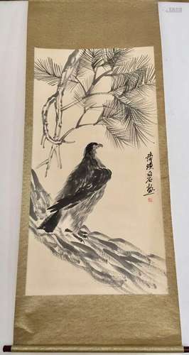 Chinese Ink/Color Scroll Painting, Marked