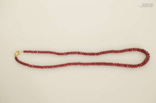 Indian Ruby Stone Necklace 14K Gold