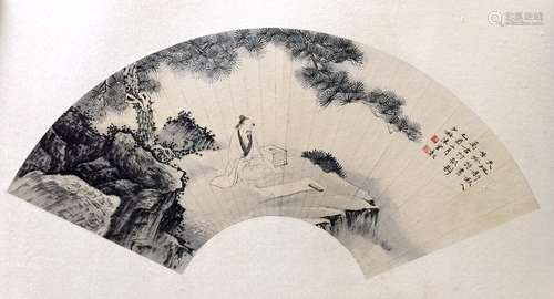 Chinese Fan Painting on Paper, Chen,Shaomei