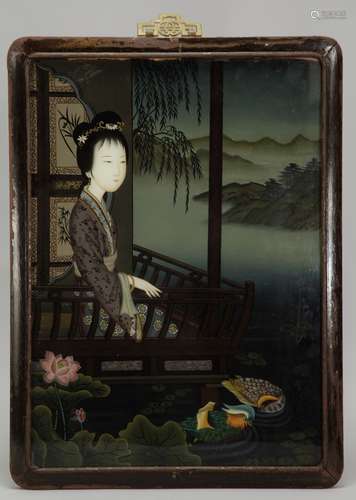 19/29th C. Chinese Reverse Glass Painting