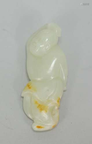 Chinese Jade Toggle of Boy Laying Down