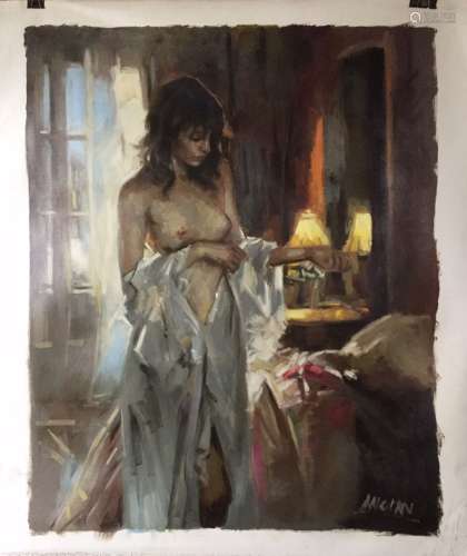 Oil Painting on Canvas, Nude Lady