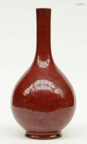 A 19thC Chinese flambé bottle vase, H 49,5 cm