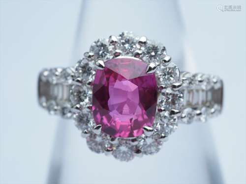 Non Heat-Treated Ruby Diamond Ring