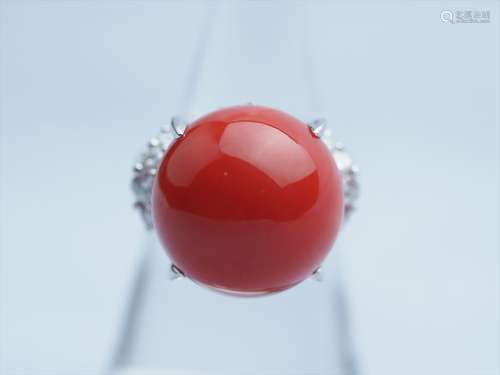 Coral Diamond Ring