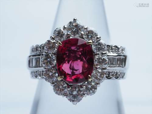 Non Heat-Treated Ruby Diamond Ring