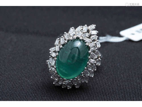 EmeraldCat'sEyeDiamond Ring