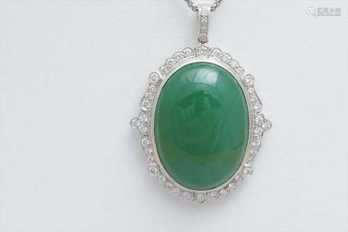 750 WhiteGold Jadeite Neckless