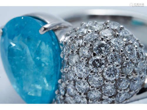 Paraiba Tourmaline Diamond Ring