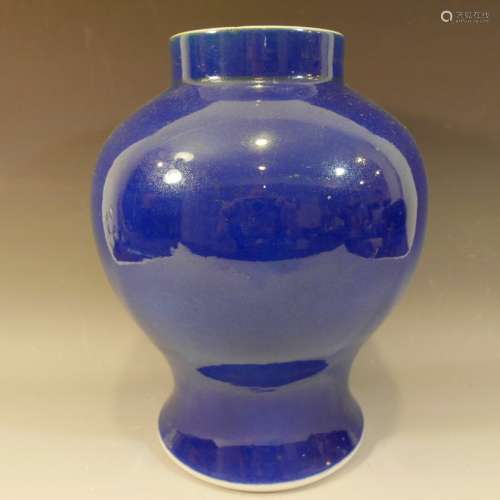 IMPORTANT CHINESE BLUE GLAZE PORCELAIN JAR - KANGXI PERIOD