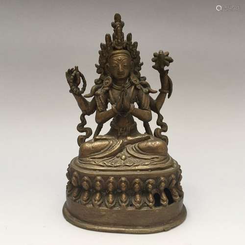 ANTIQUE TIBETAN BRONZE BUDDHA FIGURE