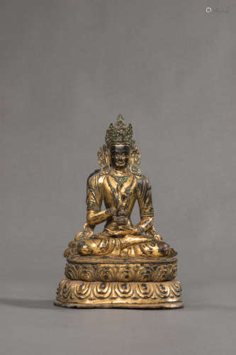 十八世纪 弥勒菩萨 铜鎏金