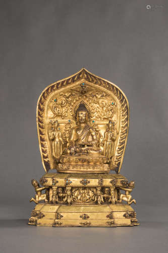 十六世纪 释迦牟尼 铜鎏金