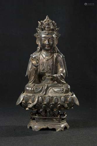 Chinese Qing Dynasty Bronze Figure Of Guanyin