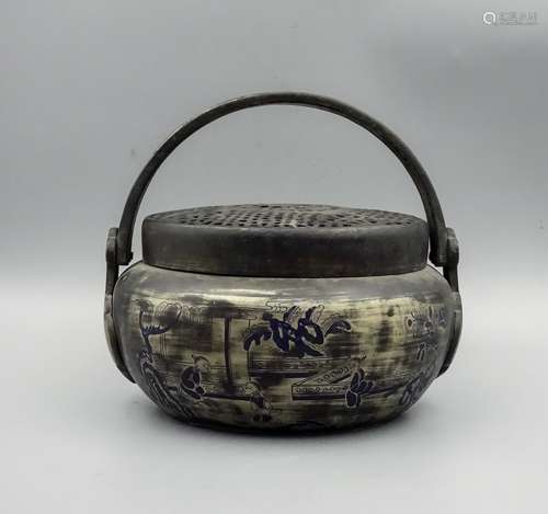 CHINESE BRONZE HAND WARMER