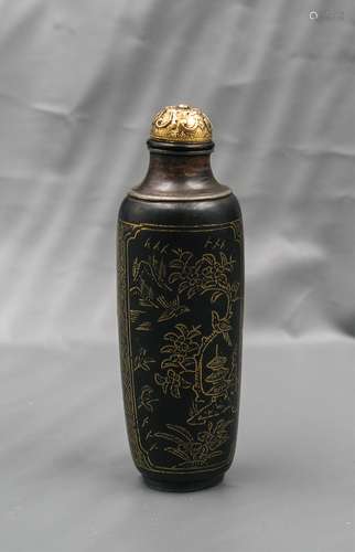 CHINESE BRONZE SNUFF BOTTLE