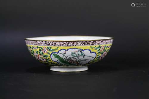 CHINESE BRONZE ENAMEL BOWL