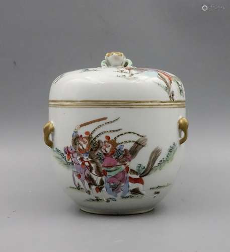 CHINESE FAMILLE ROSE COVER JAR