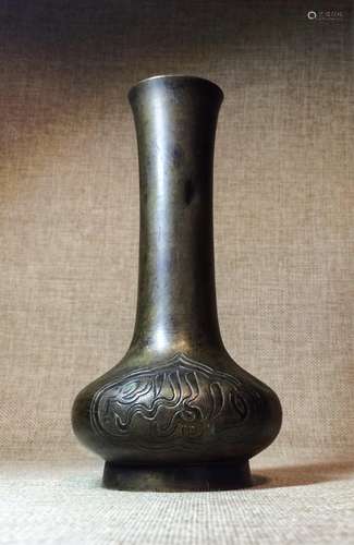 CHINESE BRONZE FLOWER VASE