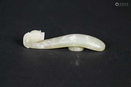 CHINESE CELADON JADE DRAGON BELT BUCKLE