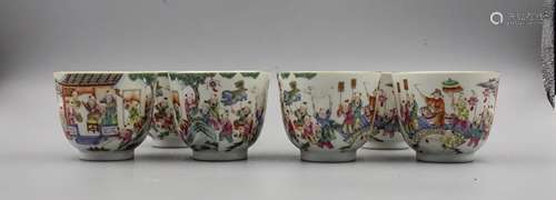 GROUP OF 6 CHINESE FAMILLE ROSE PORCELAIN CUPS