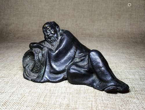 CHINESE BRONZE FIGURE OF SCHOLAR