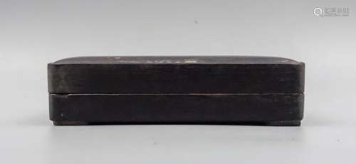 CHINESE INK STONE WITH ROSEWOOD BOX