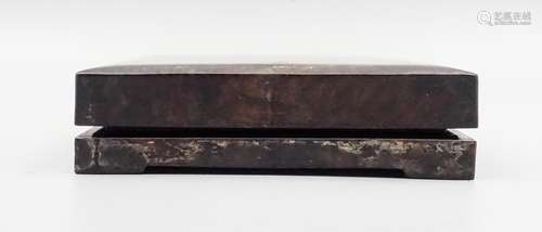 CHINESE INK STONE WITH ROSEWOOD BOX