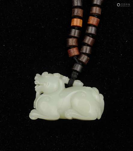 CHINESE HETIAN JADE BEAST PENDANT