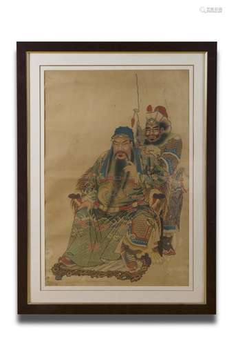 CHINESE FRAMED PAINTING OF GUANDI