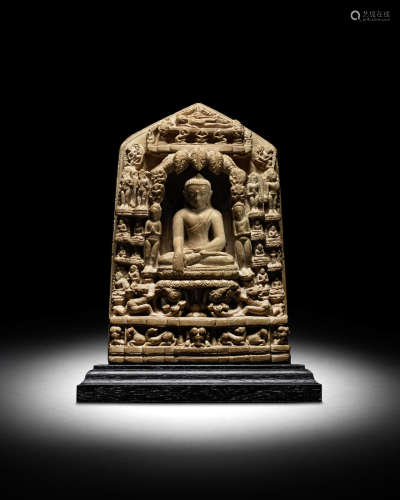 印度东北部 帕拉时期 十一/十二世纪 佛本生故事小型石碑