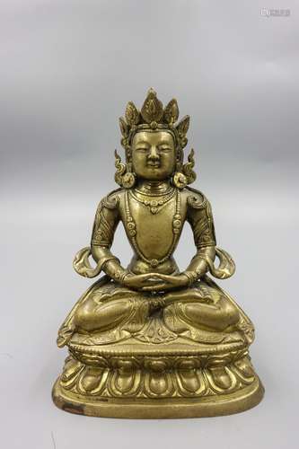 Chinese Gilt Bronze Figure Of Amitayus