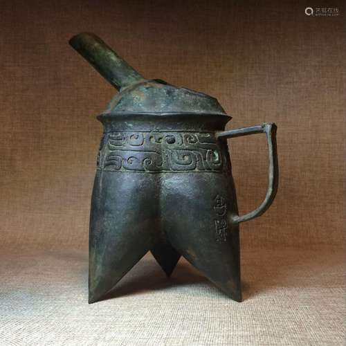 CHINESE BRONZE VESSEL WATER PITCHER