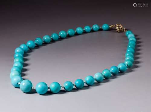 CHINESE TURQUOISE BEADS NECKLACE