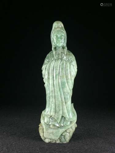 CHINESE JADEITE FIGURE OF GUANYIN