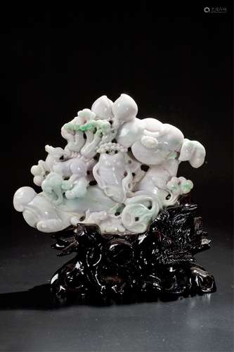 CHINESE JADEITE CARVING WITH STAND