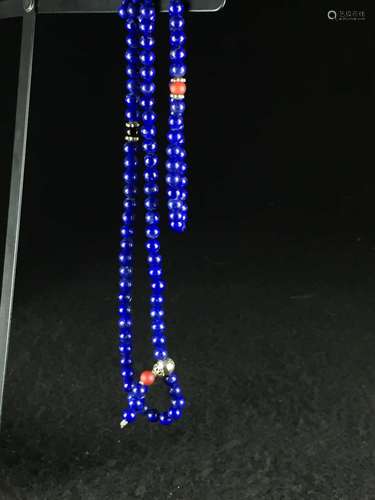 CHINESE LAPIS LAZULI BEADS NECKLACES