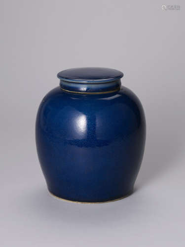 藍釉蓋罐