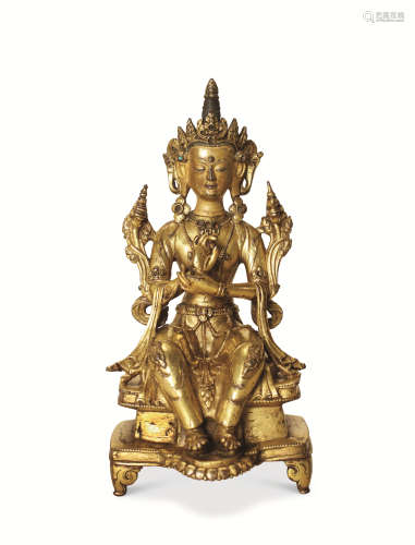 十五世纪 铜鎏金弥勒菩萨像