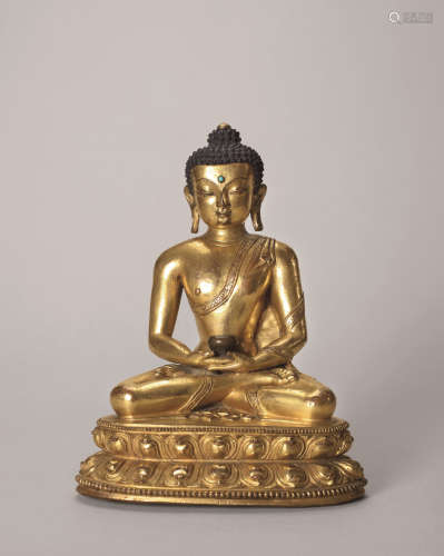 十四世纪 铜鎏金阿弥陀佛像