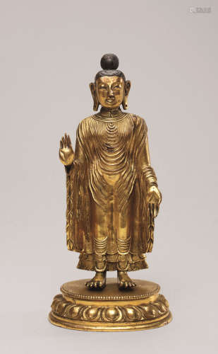 十八世纪 铜鎏金旃檀佛像