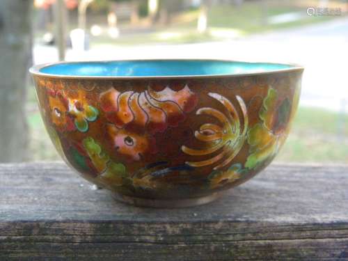 Antique Chinese Cloisonne Bowl Marked China