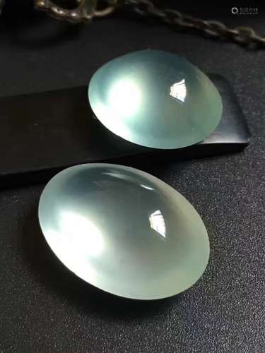 Two Natural Jadeite Cabs