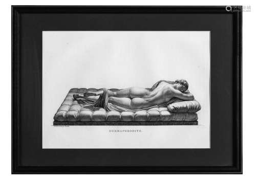 1850 法国铜版画《沉睡的赫马佛洛狄忒斯》