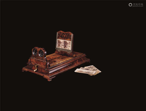 十九世纪 胡桃木立体照片观片器
