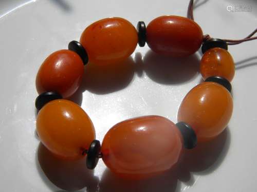 Antique Butter Scotch Amber Beads Bracelet