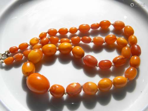 Antique Natural Butter Scotch Amber Necklace