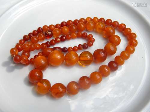 Antique Baltic Amber and Butter Scotch Round Bead